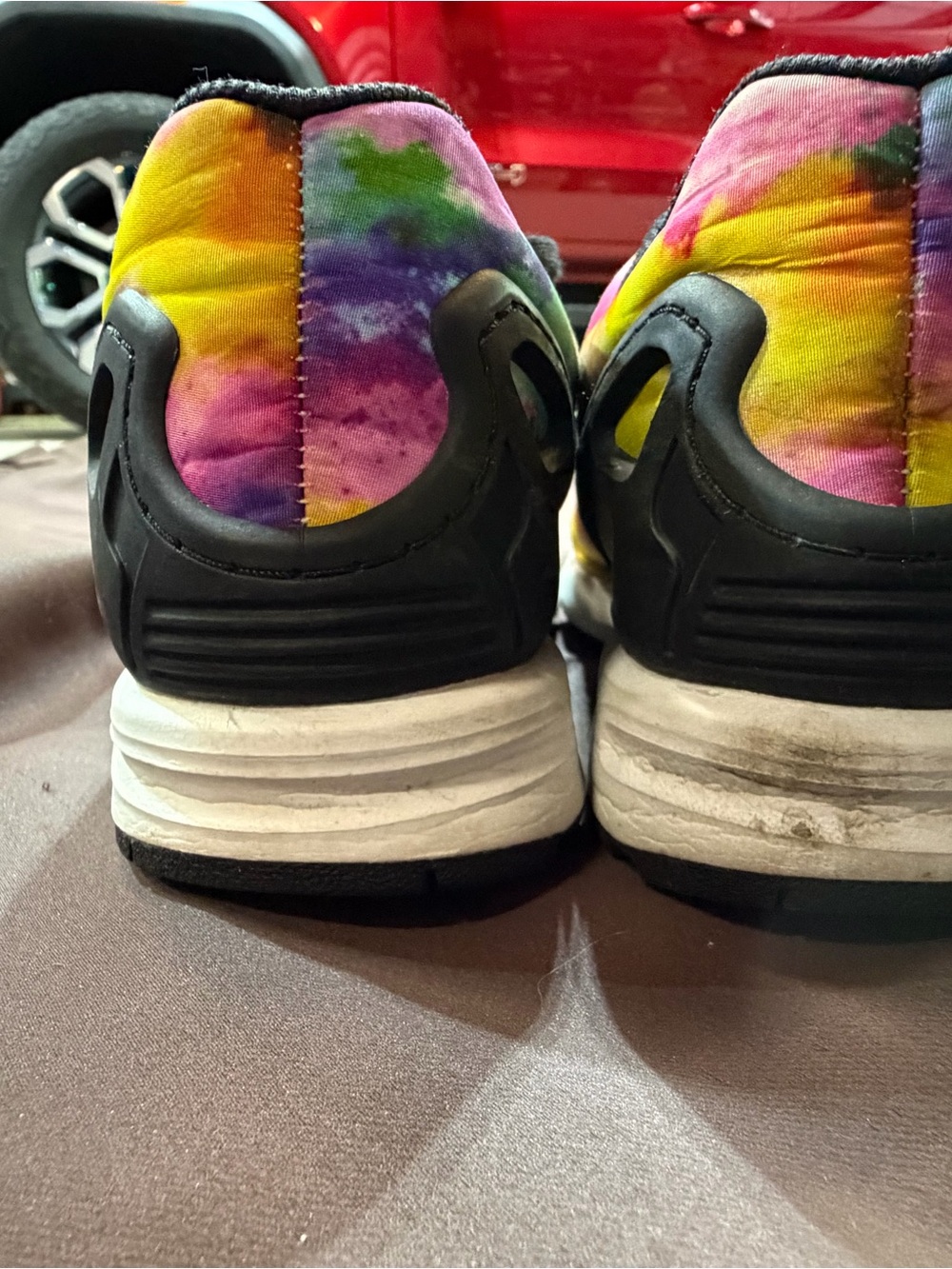 adidas Kids Tie-Dye Multicolor Sneakers with Black Heel